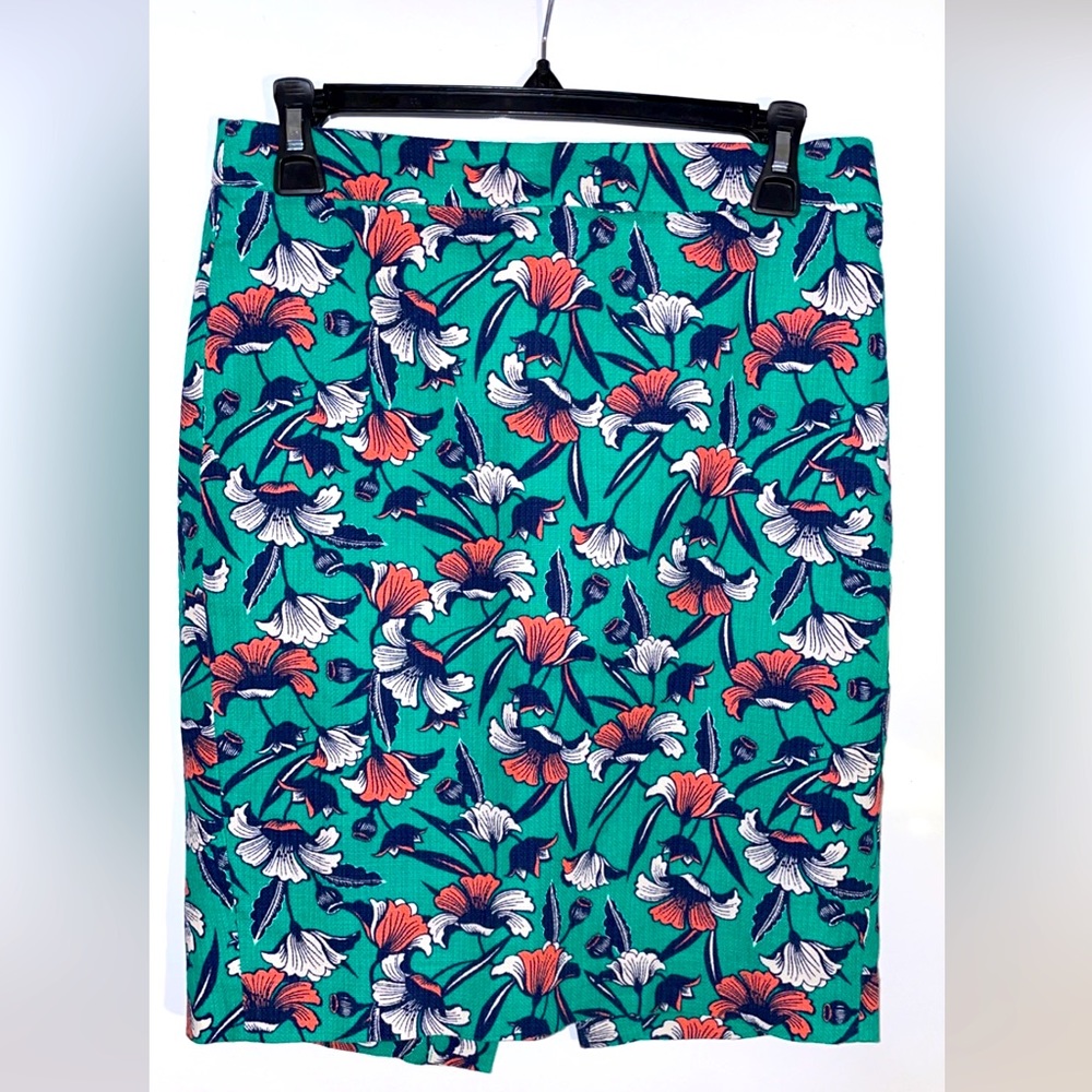 Bundle J Crew Kelly green floral skirt size 0 + Ann Taylor black eyelet skirt 00